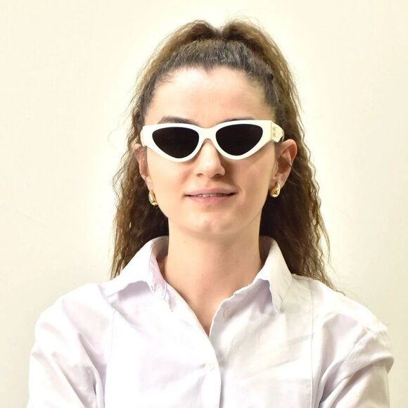 Miu Miu MU03ZS 1425S0 BRAND NEW Sunglasses White Dark Gray Cat Eye Women main image 6